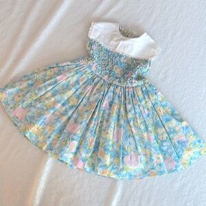 Vintage 1960s Polly Flinders Pastel Floral Sun Dress Crinoline Girls Chi…